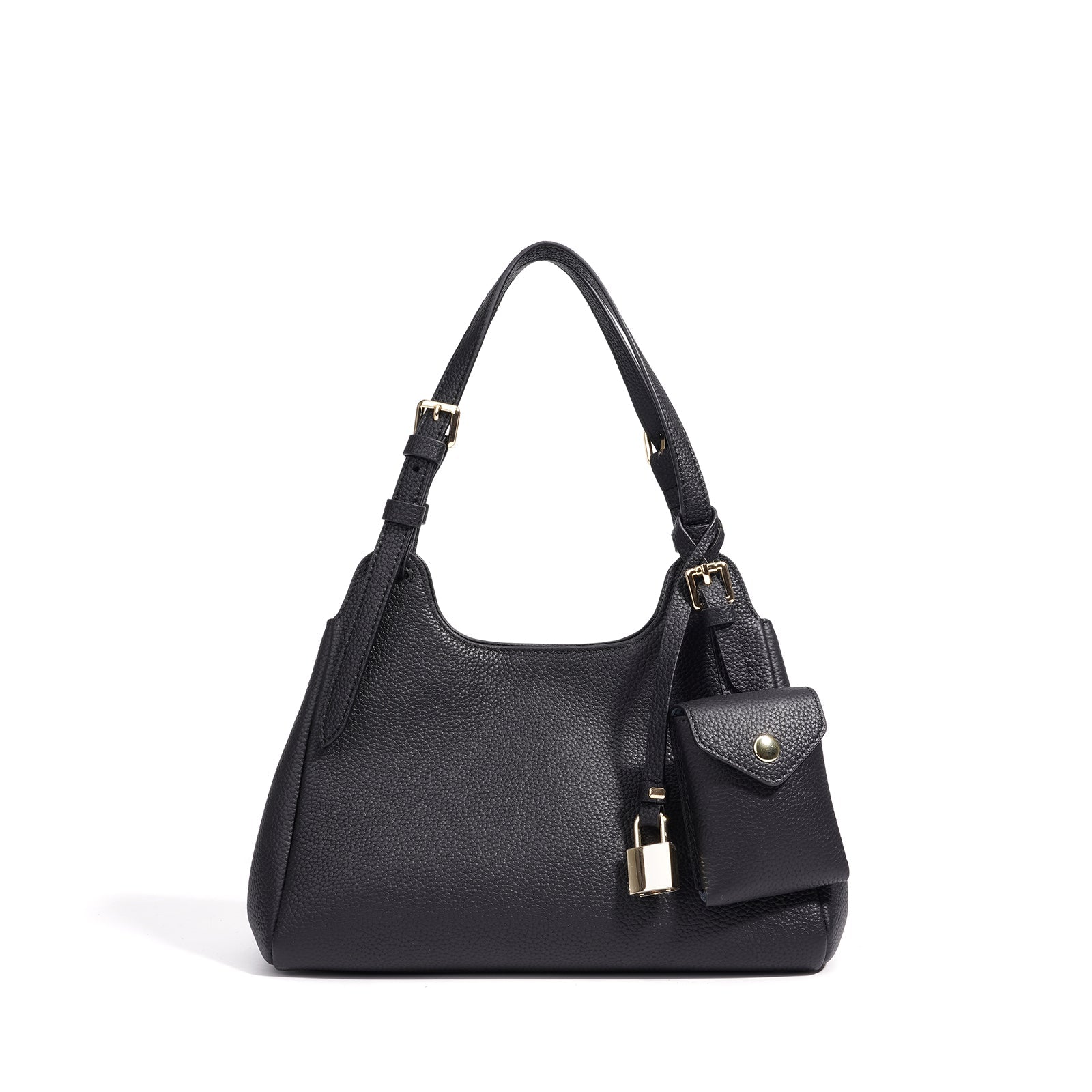 Minimalist Leather Crescent Shoulder Bag - VVISN
