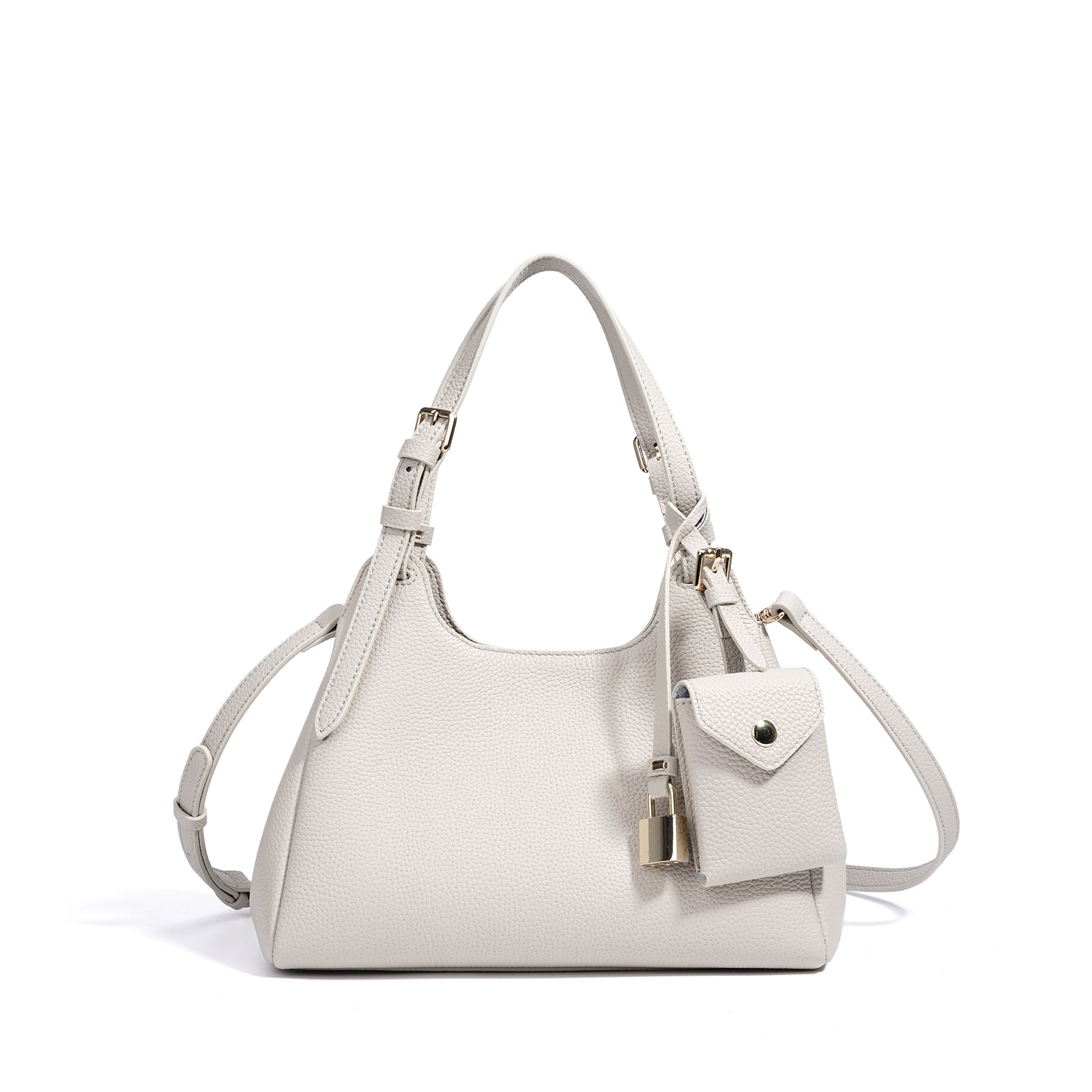 Minimalist Leather Crescent Shoulder Bag - VVISN