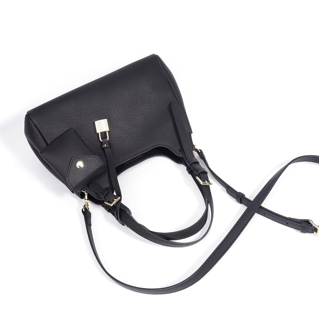 Minimalist Leather Crescent Shoulder Bag - VVISN