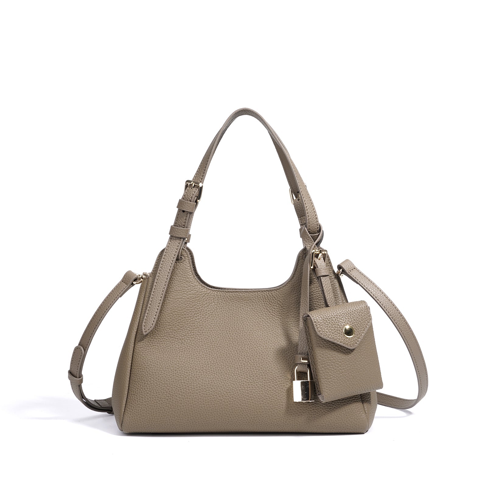 Minimalist Leather Crescent Shoulder Bag - VVISN