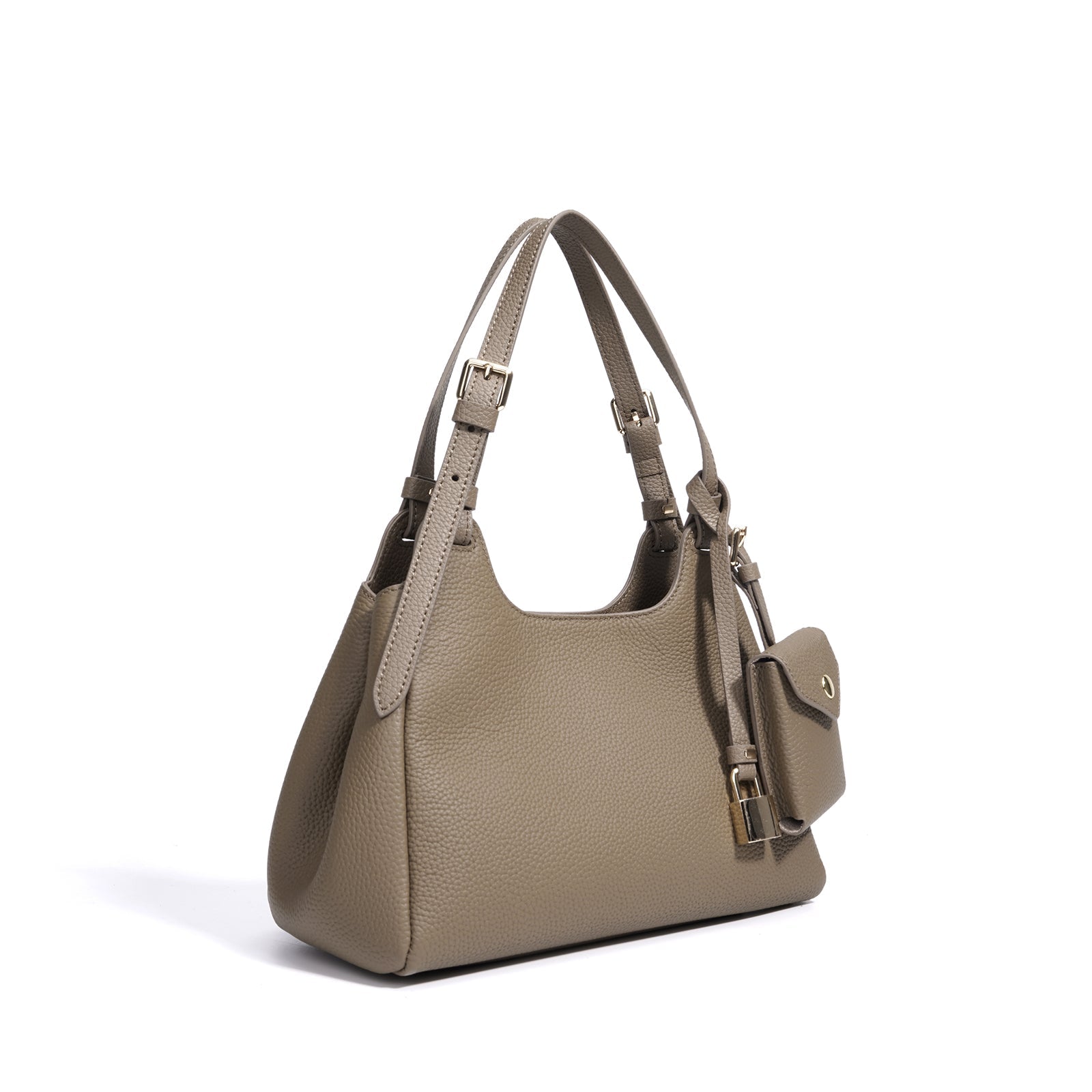 Minimalist Leather Crescent Shoulder Bag - VVISN