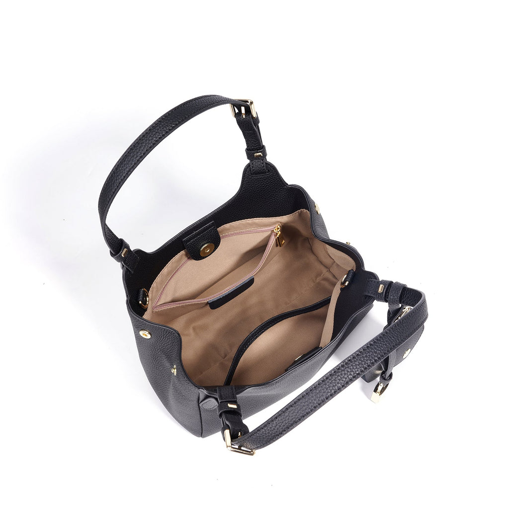 Minimalist Leather Crescent Shoulder Bag - VVISN