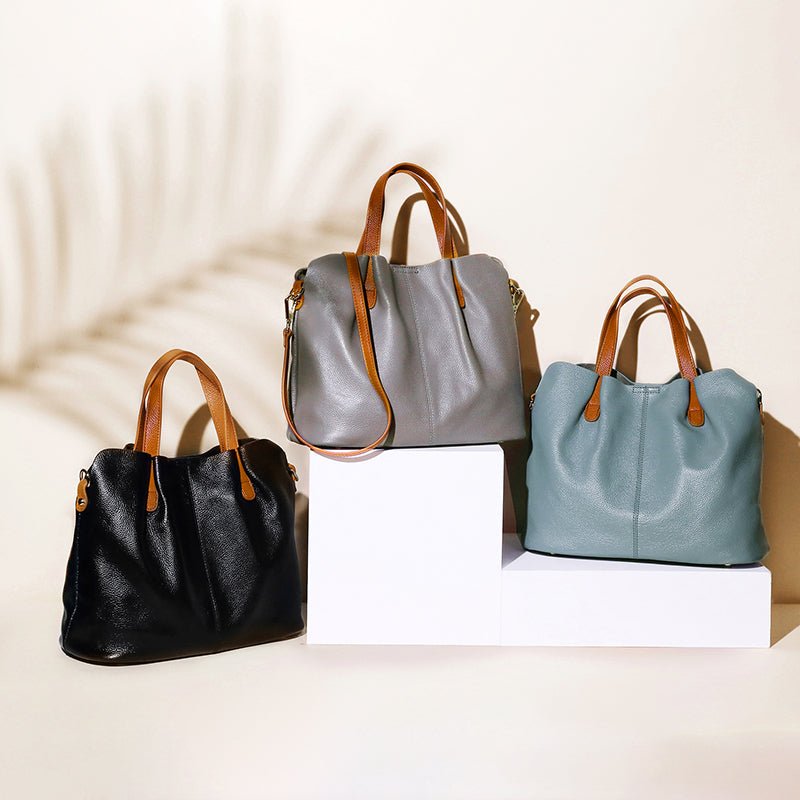 Multi - Function Leather Boston Crossbody - VVISN