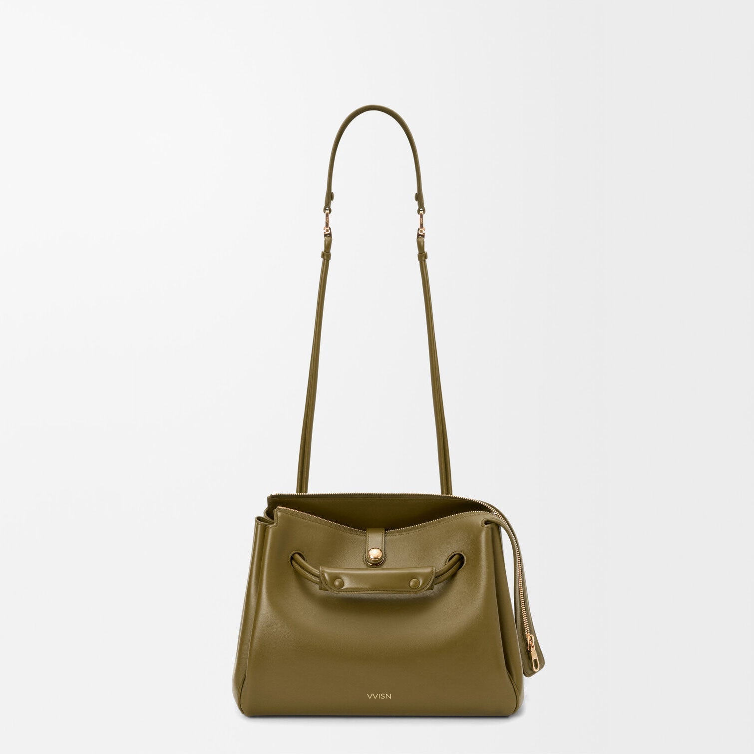 Olive Supple Calfskin Madrid Trapeze Bag - VVISN
