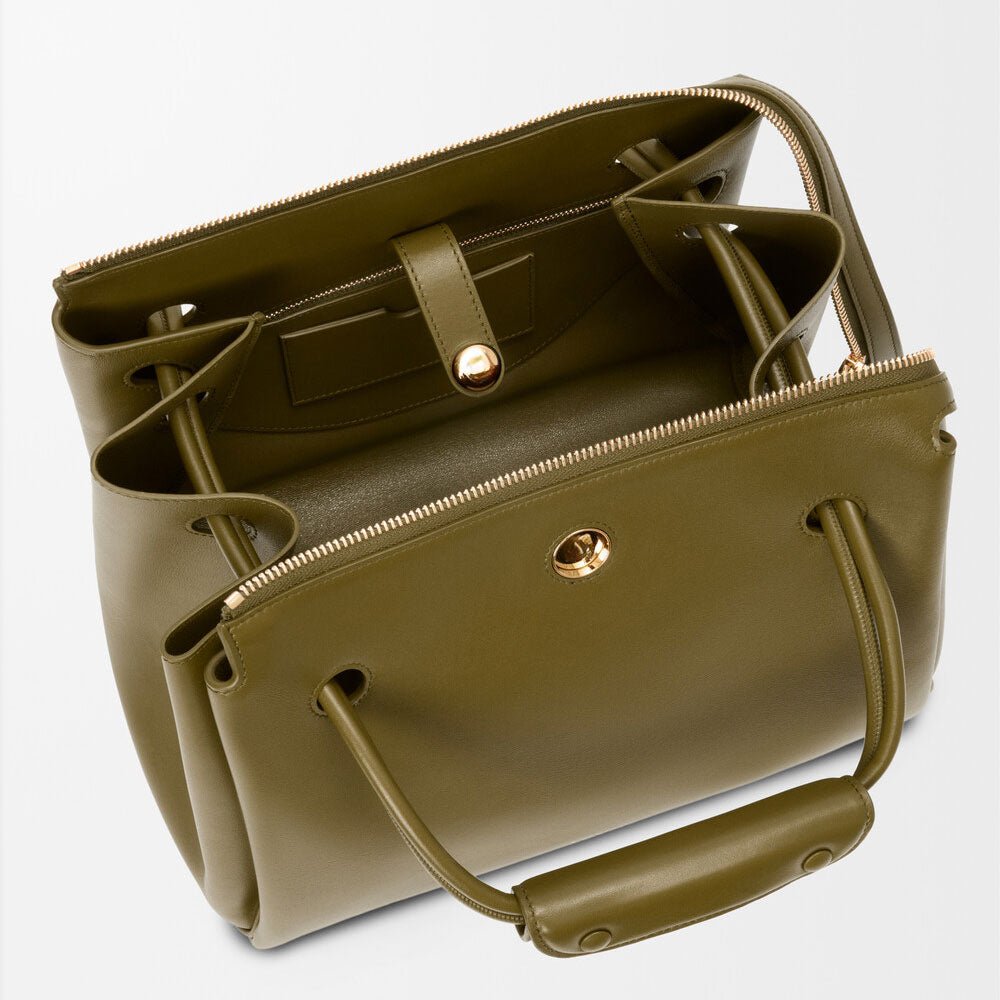 Olive Supple Calfskin Madrid Trapeze Bag - VVISN