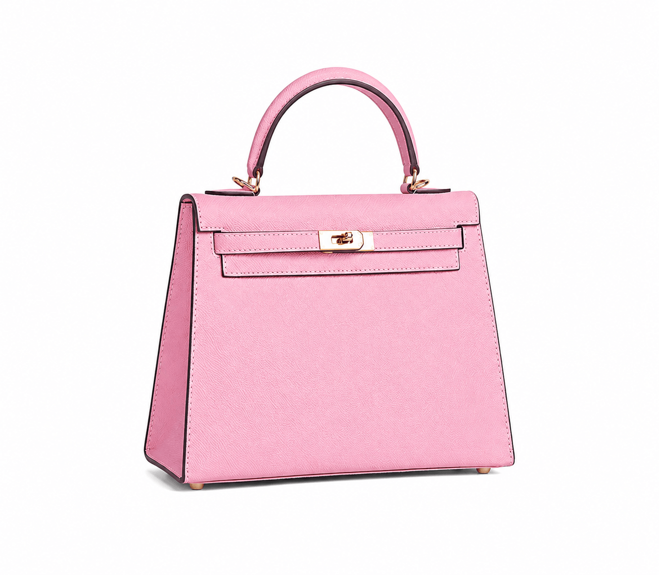 Petal Pink Structured Top Handle Bag - VVISN