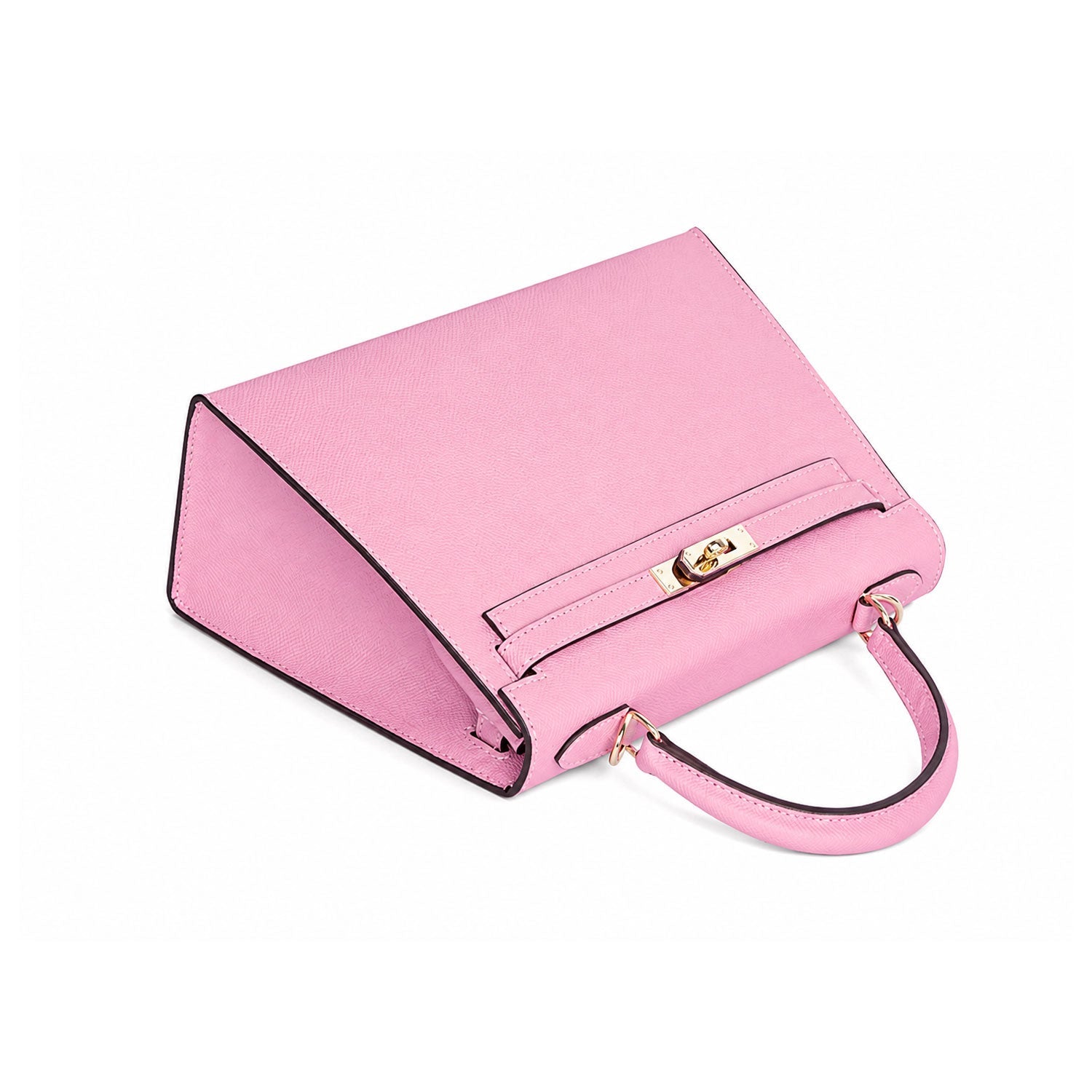 Petal Pink Structured Top Handle Bag - VVISN