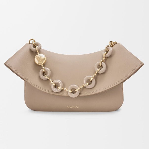 Sand Smooth Calfskin Ola Shoulder Bag - VVISN