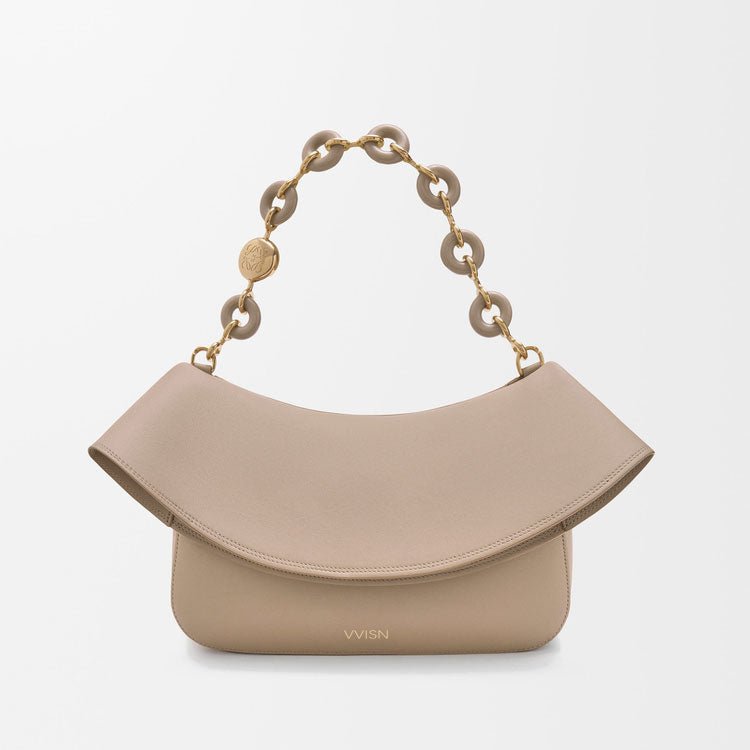 Sand Smooth Calfskin Ola Shoulder Bag - VVISN