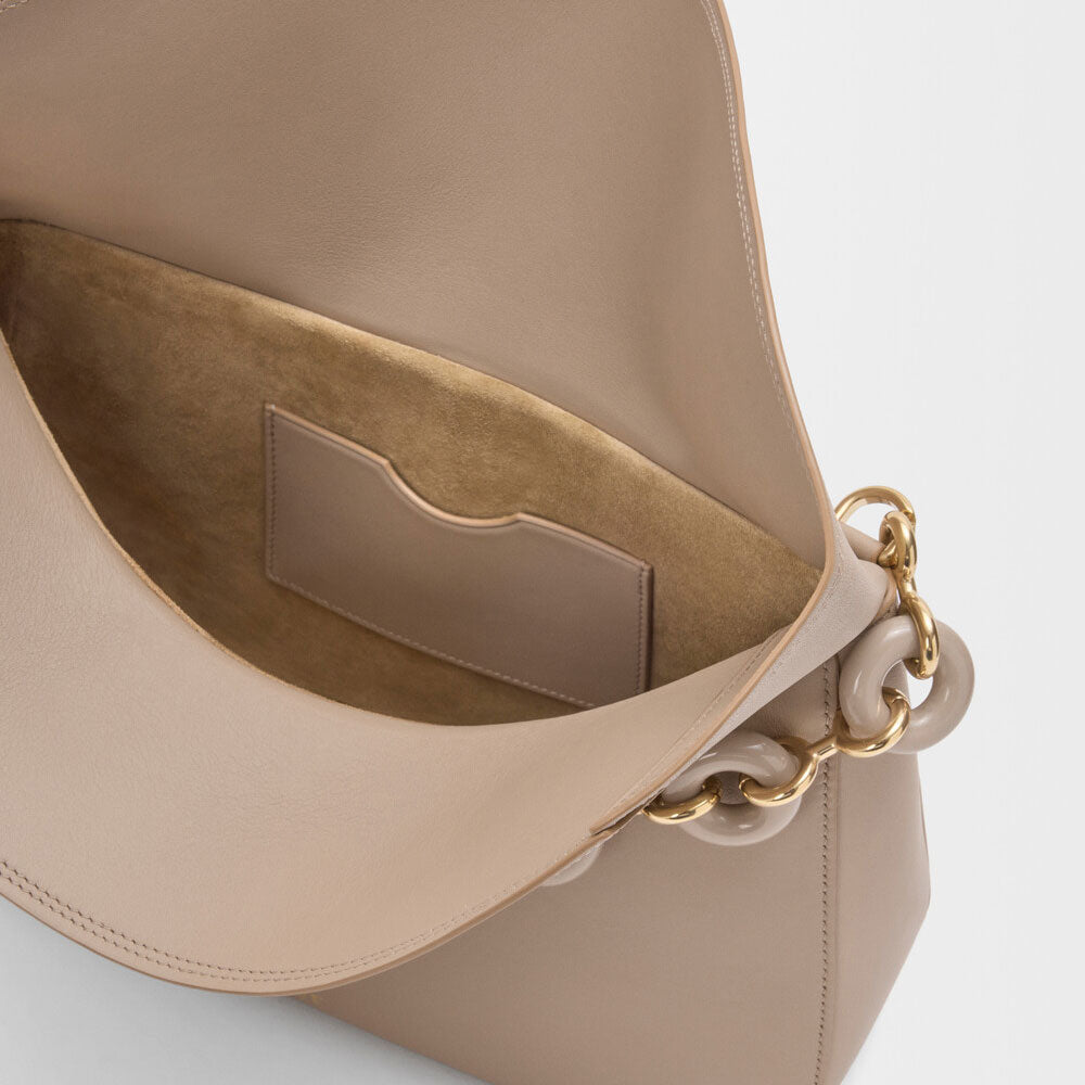 Sand Smooth Calfskin Ola Shoulder Bag - VVISN