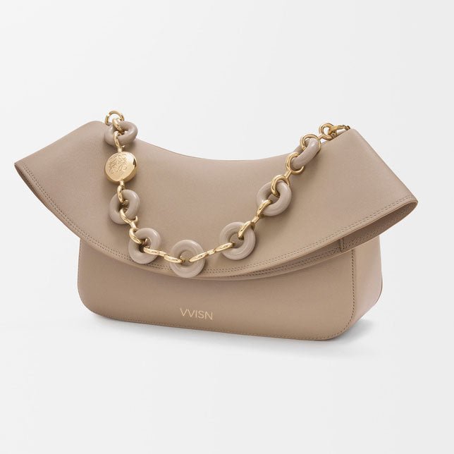 Sand Smooth Calfskin Ola Shoulder Bag - VVISN