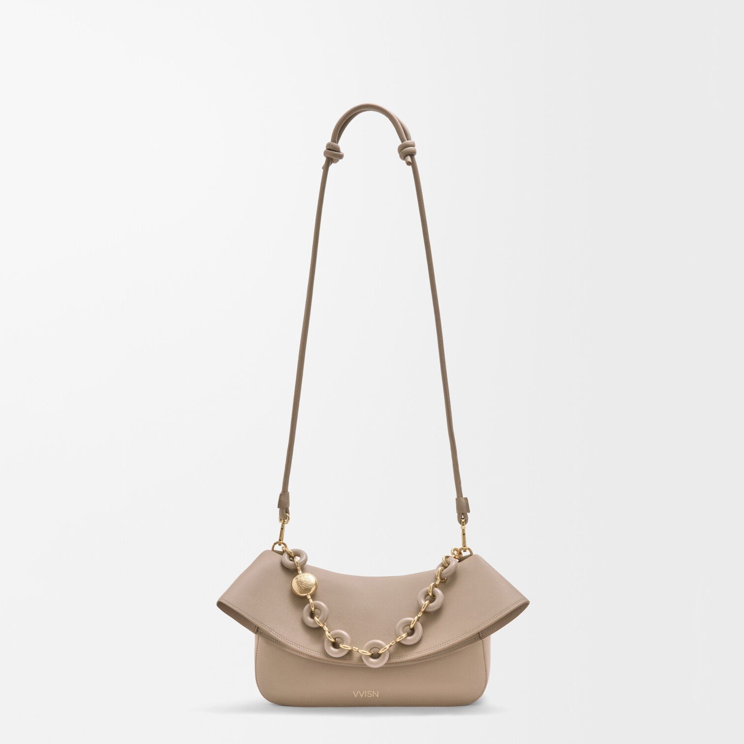 Sand Smooth Calfskin Ola Shoulder Bag - VVISN