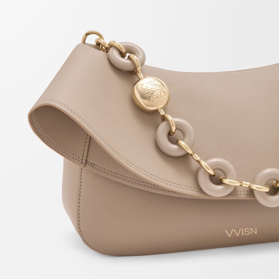 Sand Smooth Calfskin Ola Shoulder Bag - VVISN