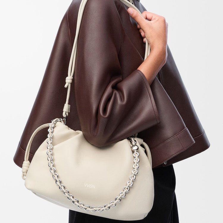 Sea Salt Nappa Leather Flamenco Purse - VVISN
