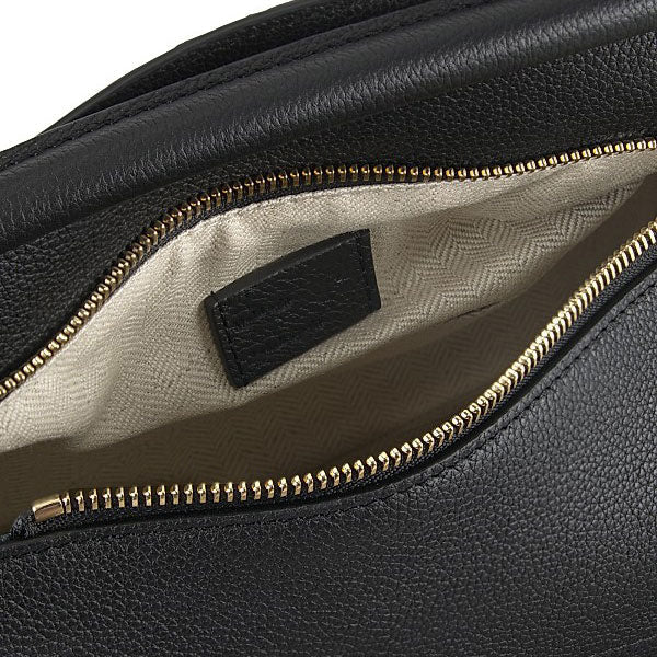 Small Black Grained Leather Puzzle Edge - VVISN