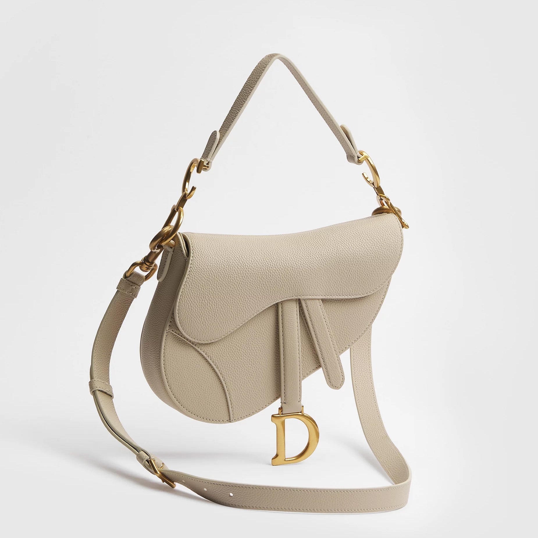 Small Grained Leather Saddle Flap Bag - VVISN