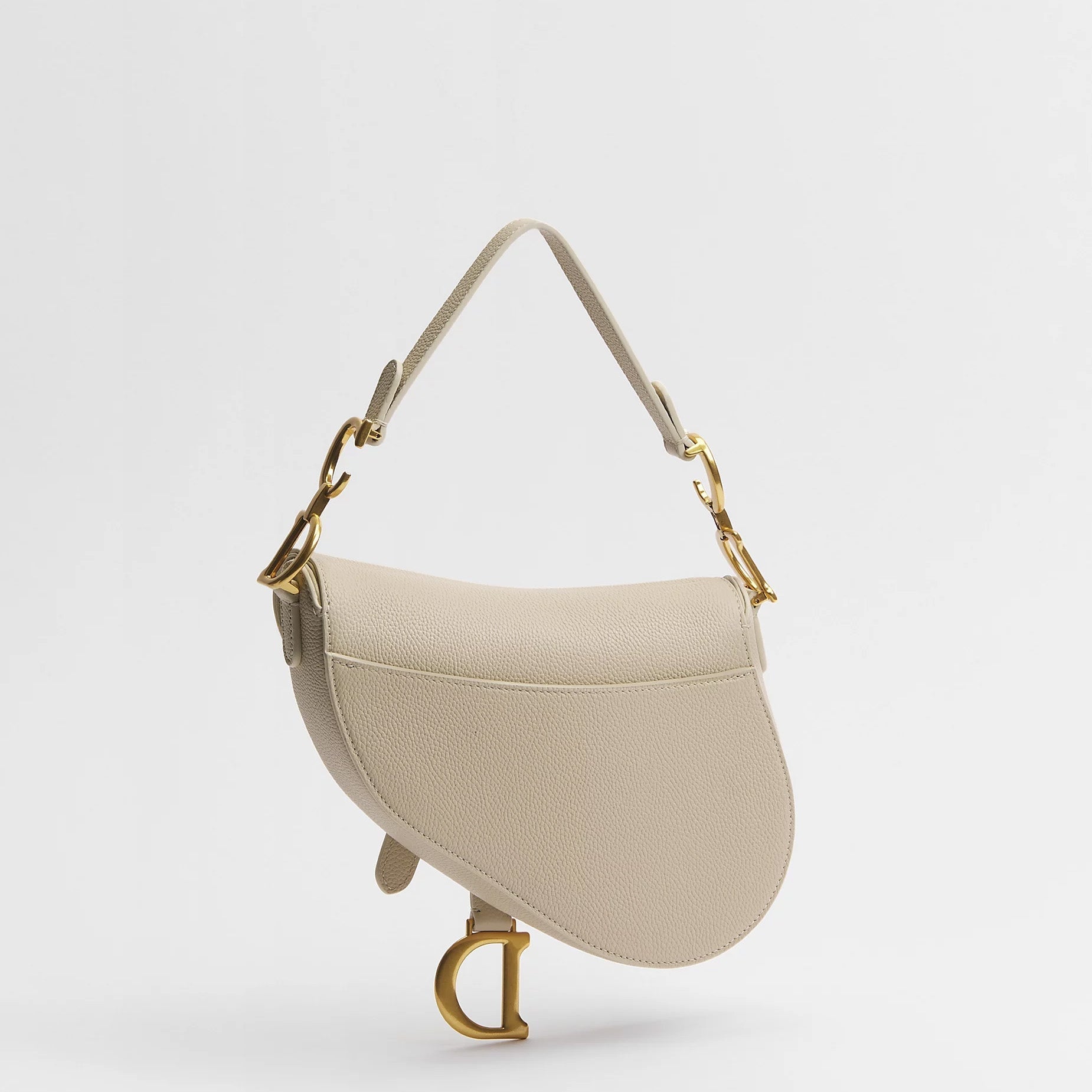 Small Grained Leather Saddle Flap Bag - VVISN