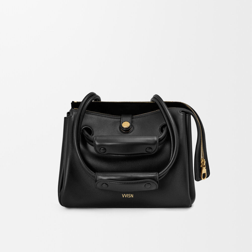 Small Madrid bag in supple calfskin Black - VVISN