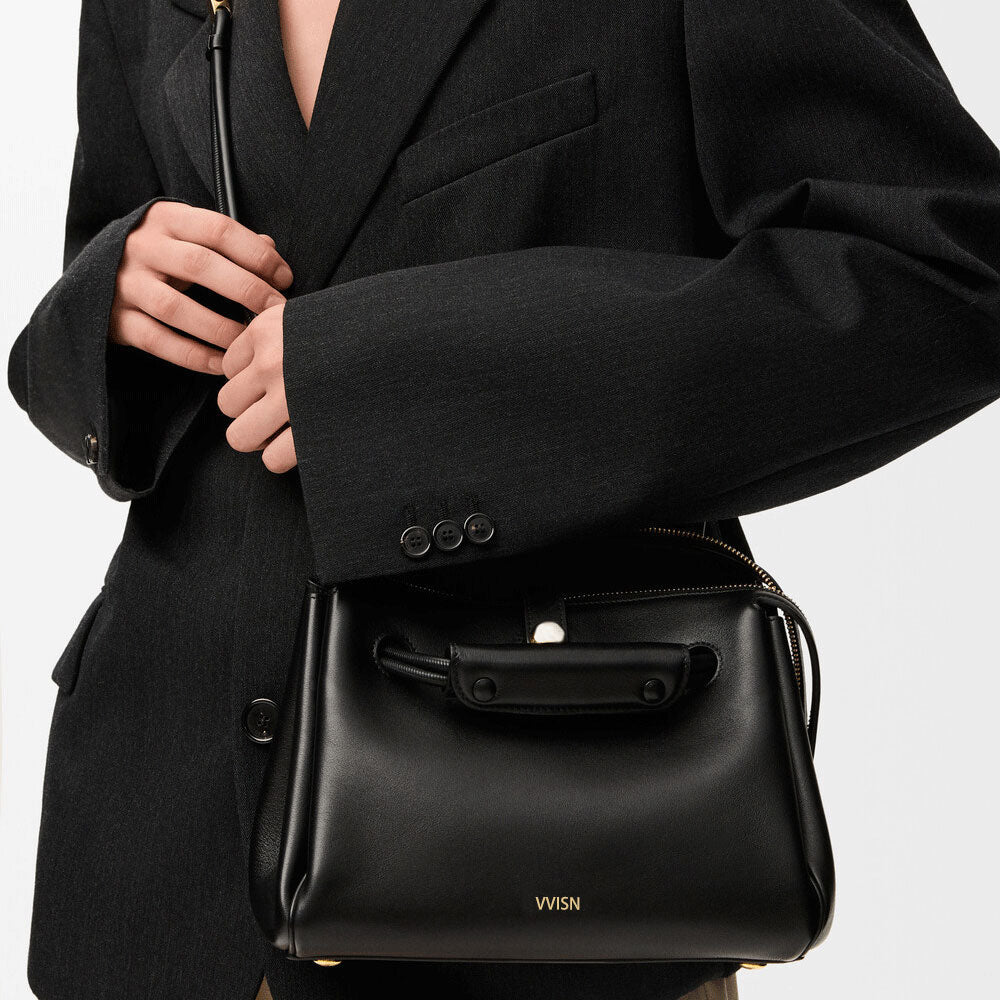 Small Madrid bag in supple calfskin Black - VVISN