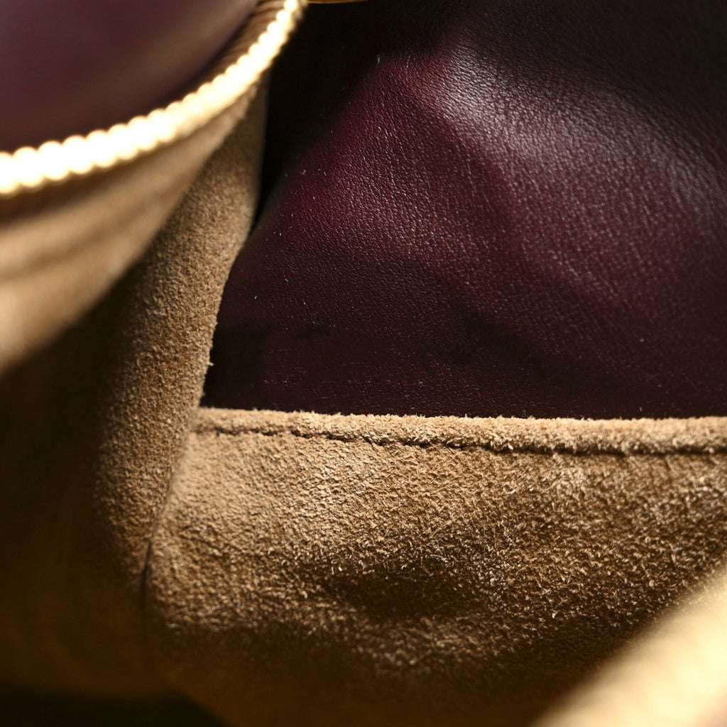 Small Puzzle Bag in Dark Burgundy Smooth Calf with Woven Nappa Handle - VVISN