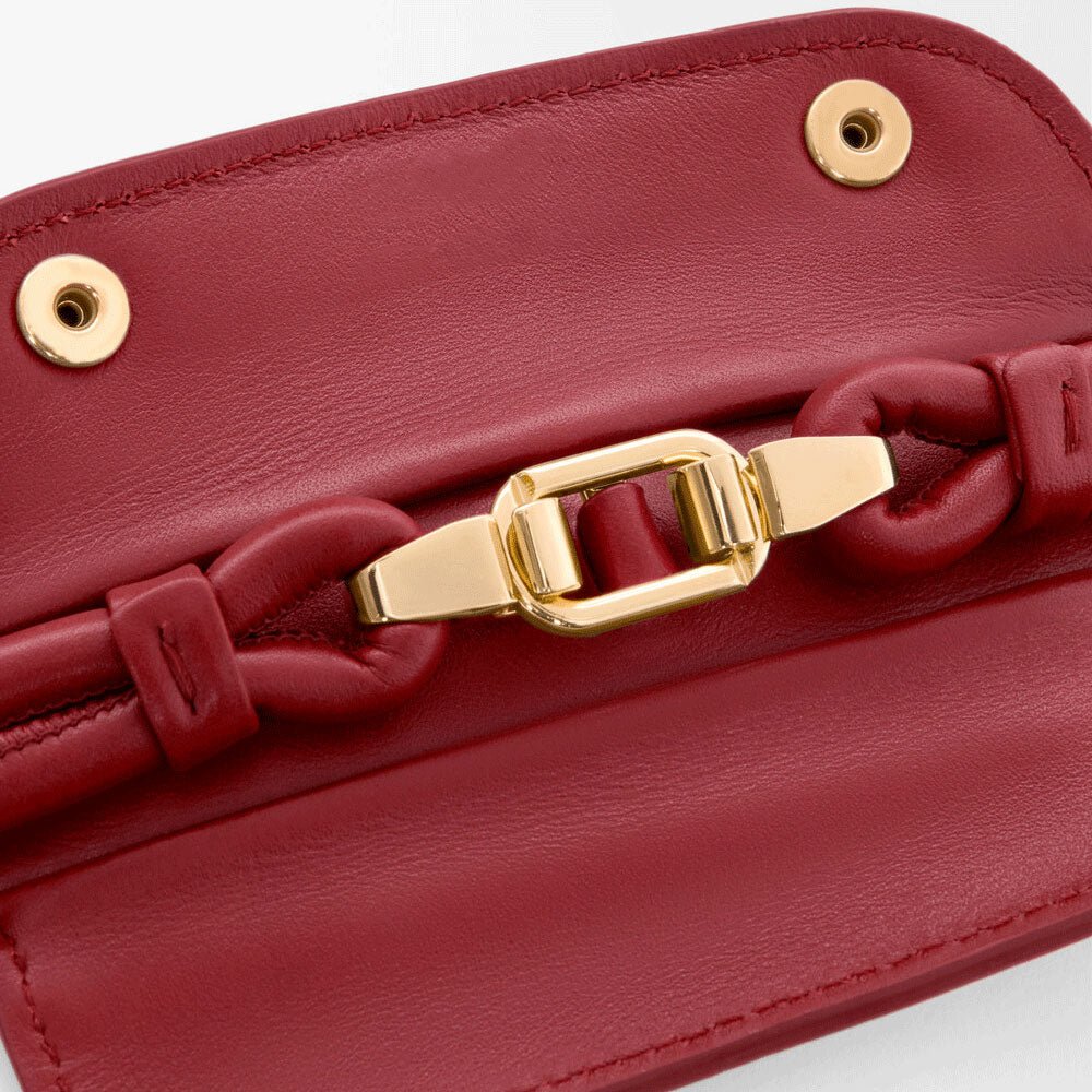 Small Supple Calfskin Trapeze Bag Burnt Red - VVISN