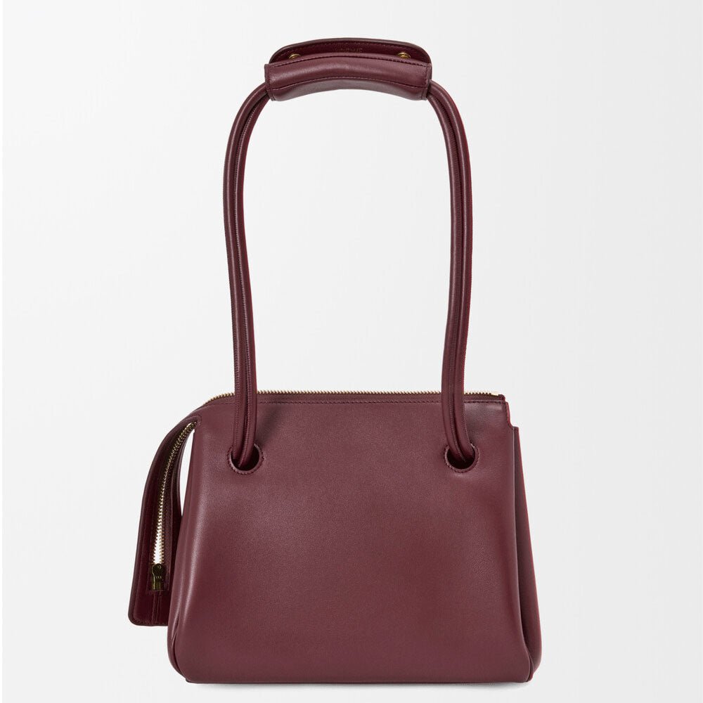 Small Supple Calfskin Trapeze Bag Dark Burgundy - VVISN