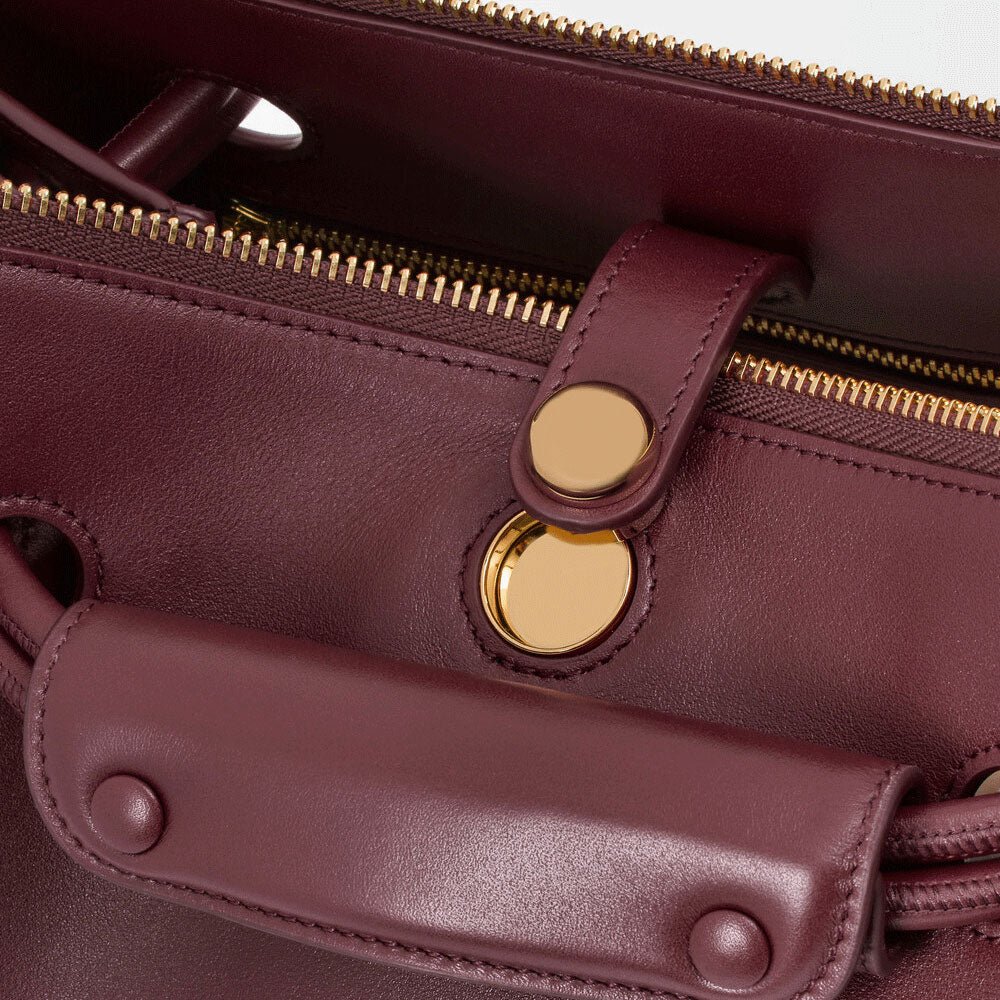 Small Supple Calfskin Trapeze Bag Dark Burgundy - VVISN