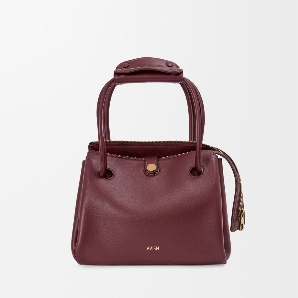 Small Supple Calfskin Trapeze Bag Dark Burgundy - VVISN