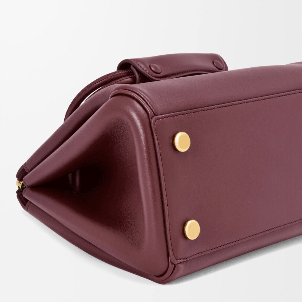 Small Supple Calfskin Trapeze Bag Dark Burgundy - VVISN