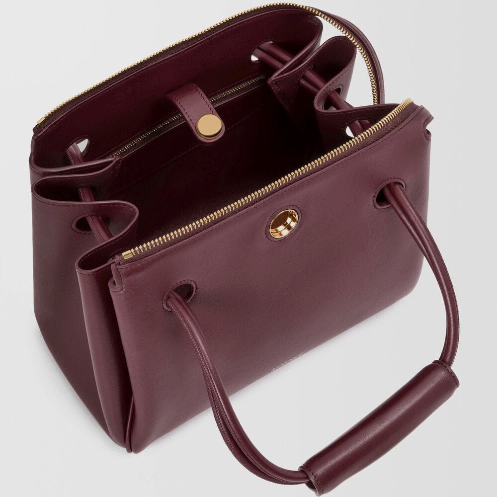 Small Supple Calfskin Trapeze Bag Dark Burgundy - VVISN