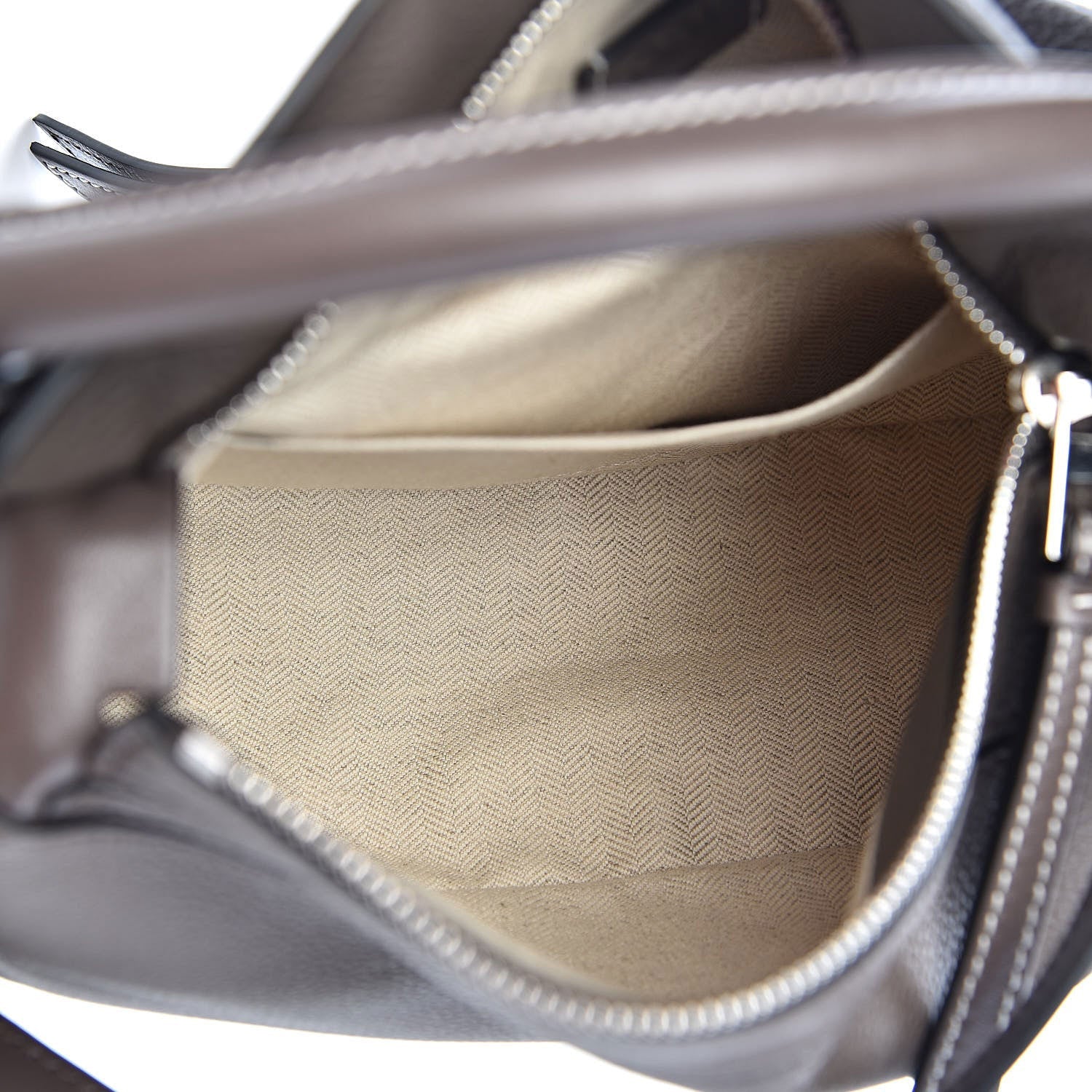 Small Taupe Woven Handle Puzzle Bag - VVISN