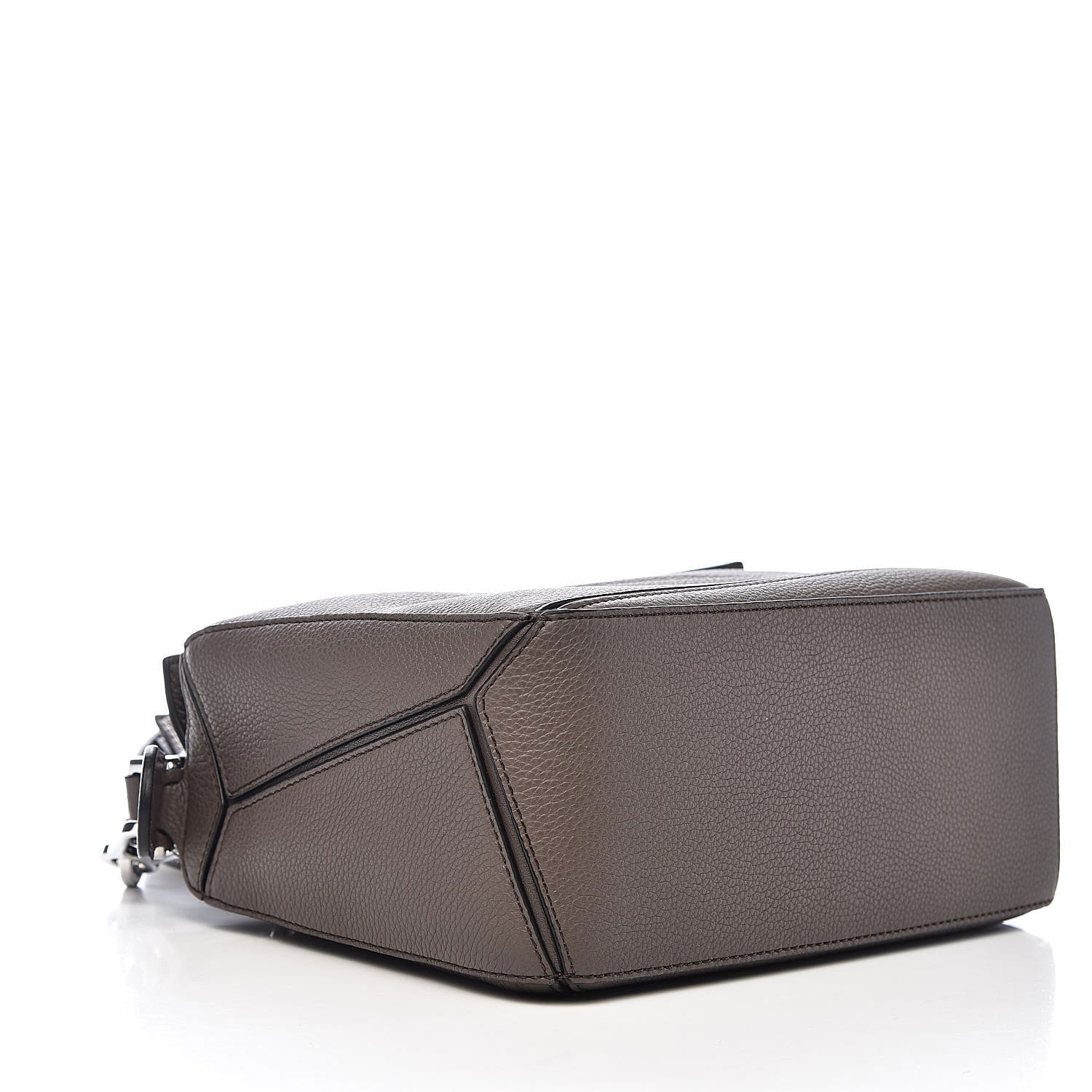 Small Taupe Woven Handle Puzzle Bag - VVISN