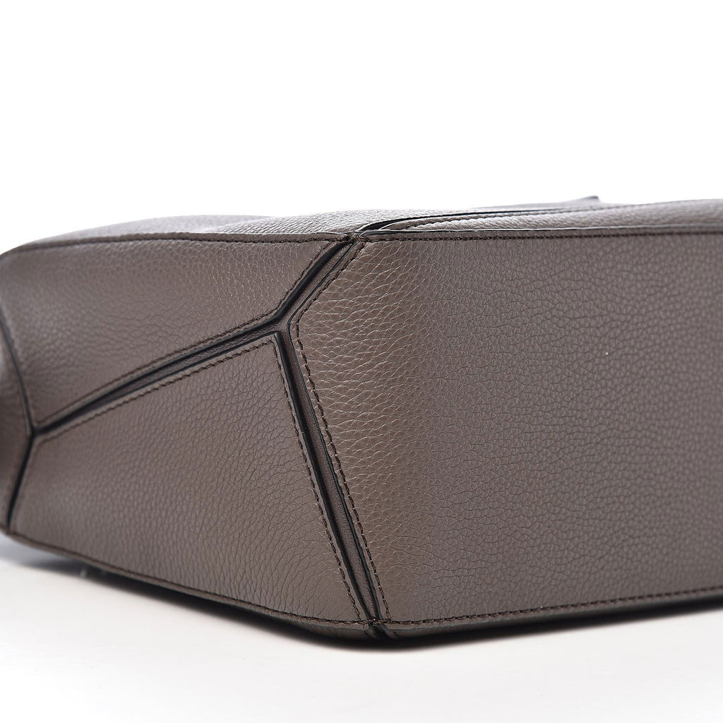 Small Taupe Woven Handle Puzzle Bag - VVISN