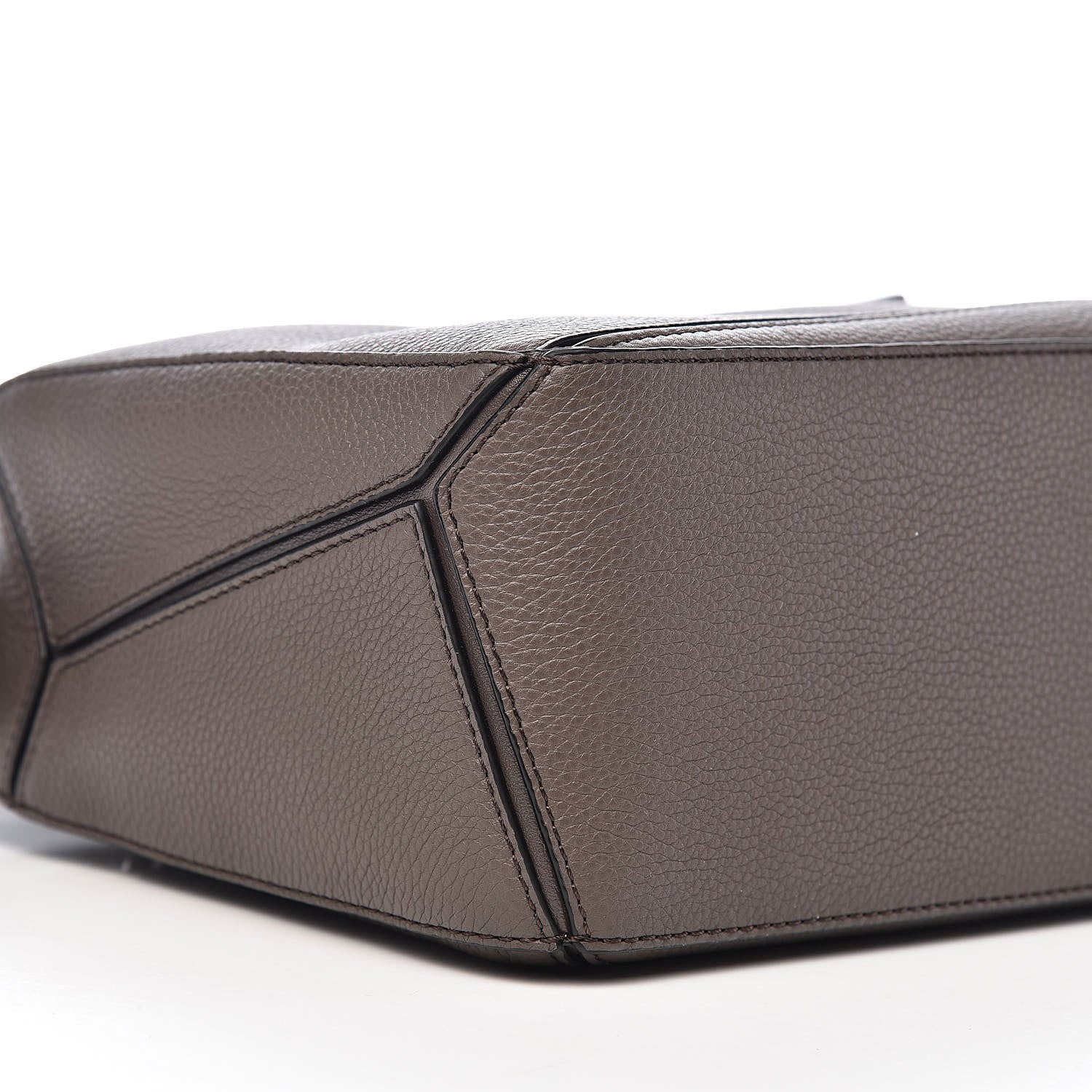 Small Taupe Woven Handle Puzzle Bag - VVISN