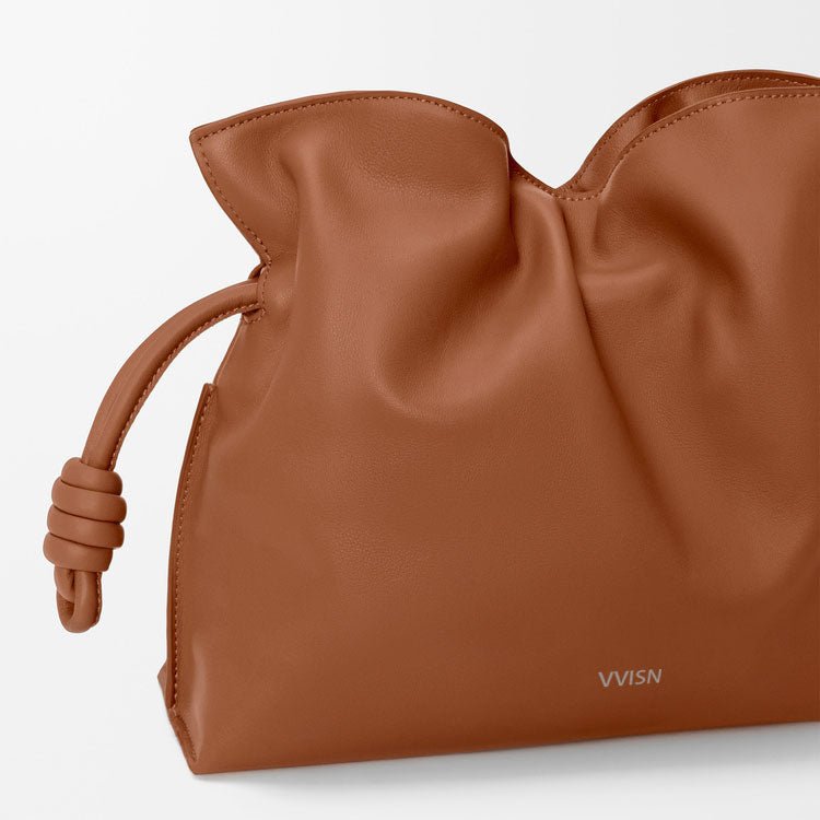 Squirrel Medium Flamenco clutch in nappa calfskin - VVISN