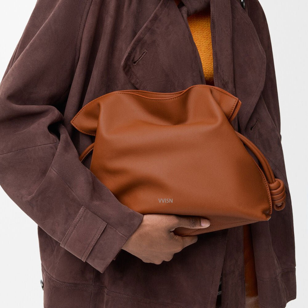 Squirrel Medium Flamenco clutch in nappa calfskin - VVISN