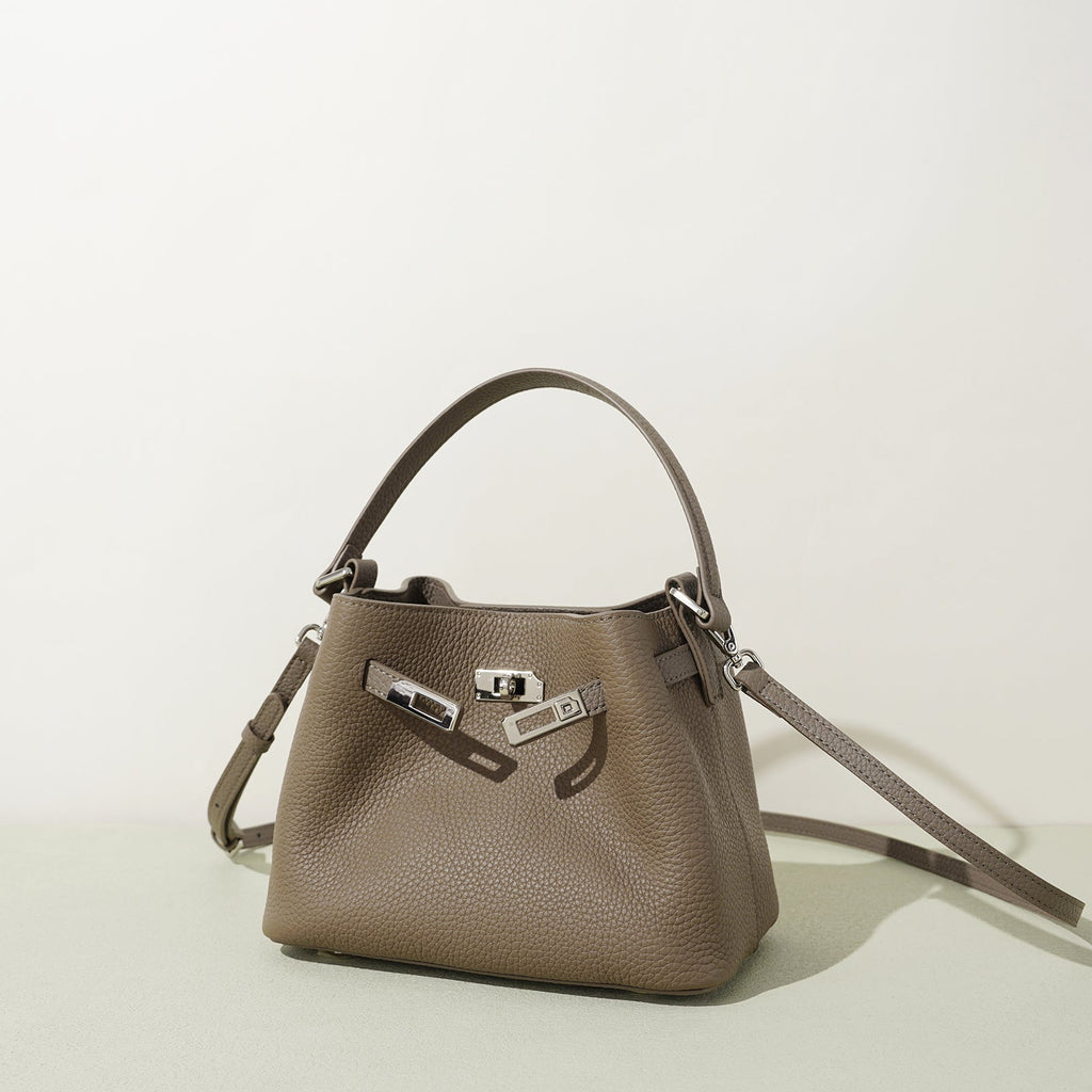Structured Full Grain Leather Handbag - VVISN