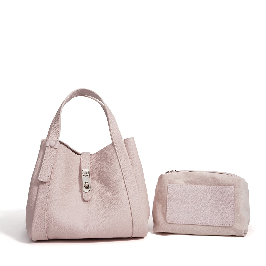 Structured Leather Drawstring Bucket Bag - VVISN