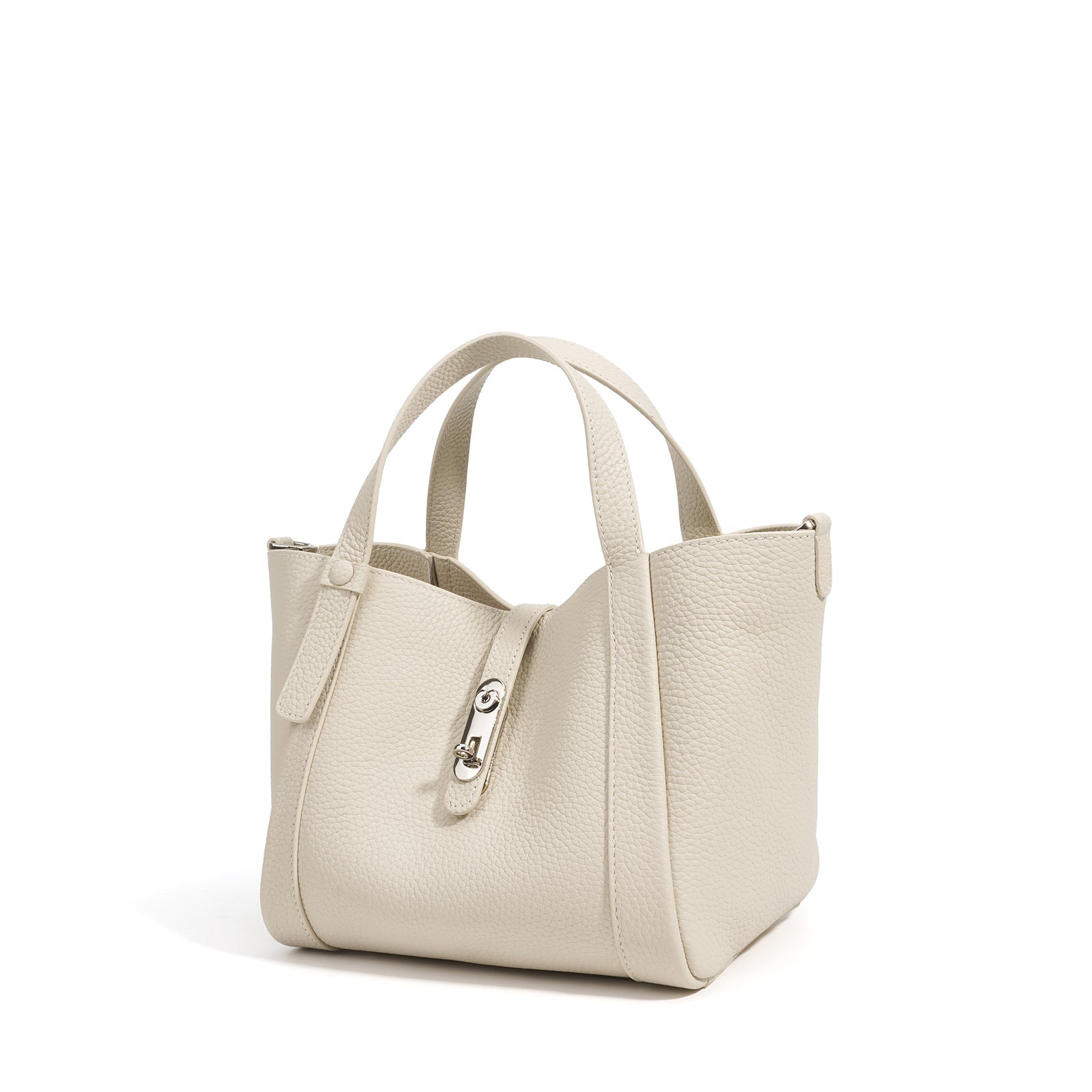 Structured Leather Drawstring Bucket Bag - VVISN