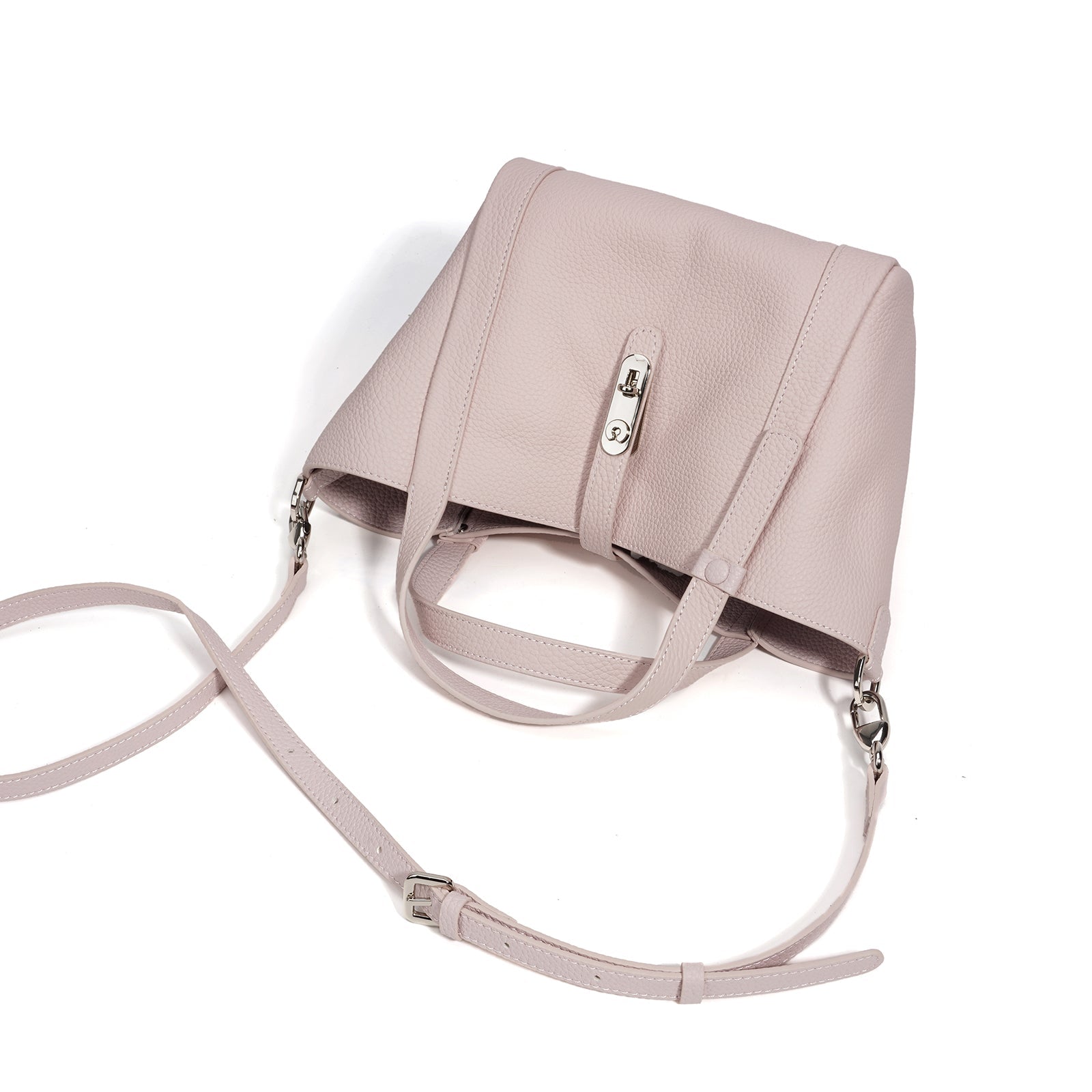 Structured Leather Drawstring Bucket Bag - VVISN
