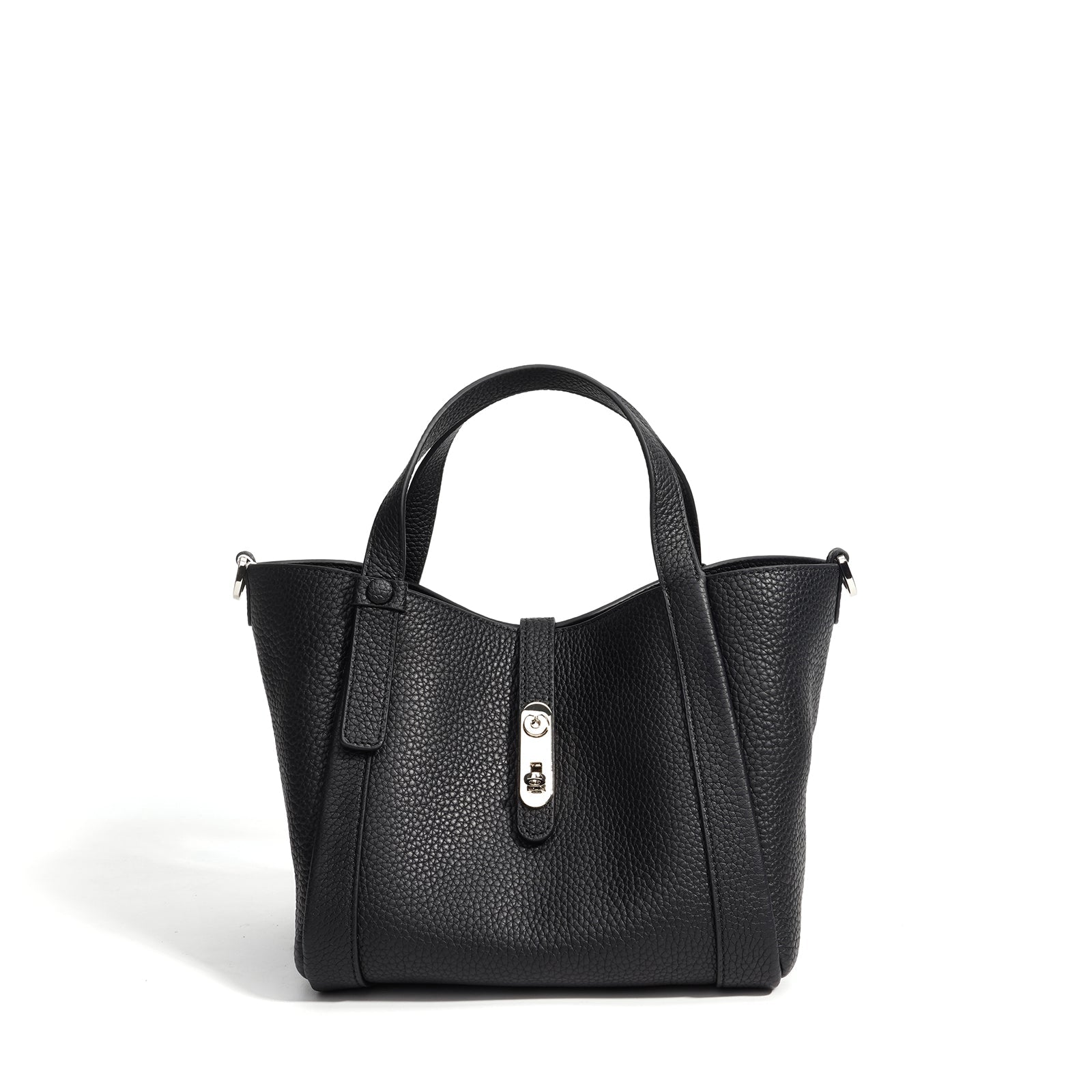 Structured Leather Drawstring Bucket Bag - VVISN