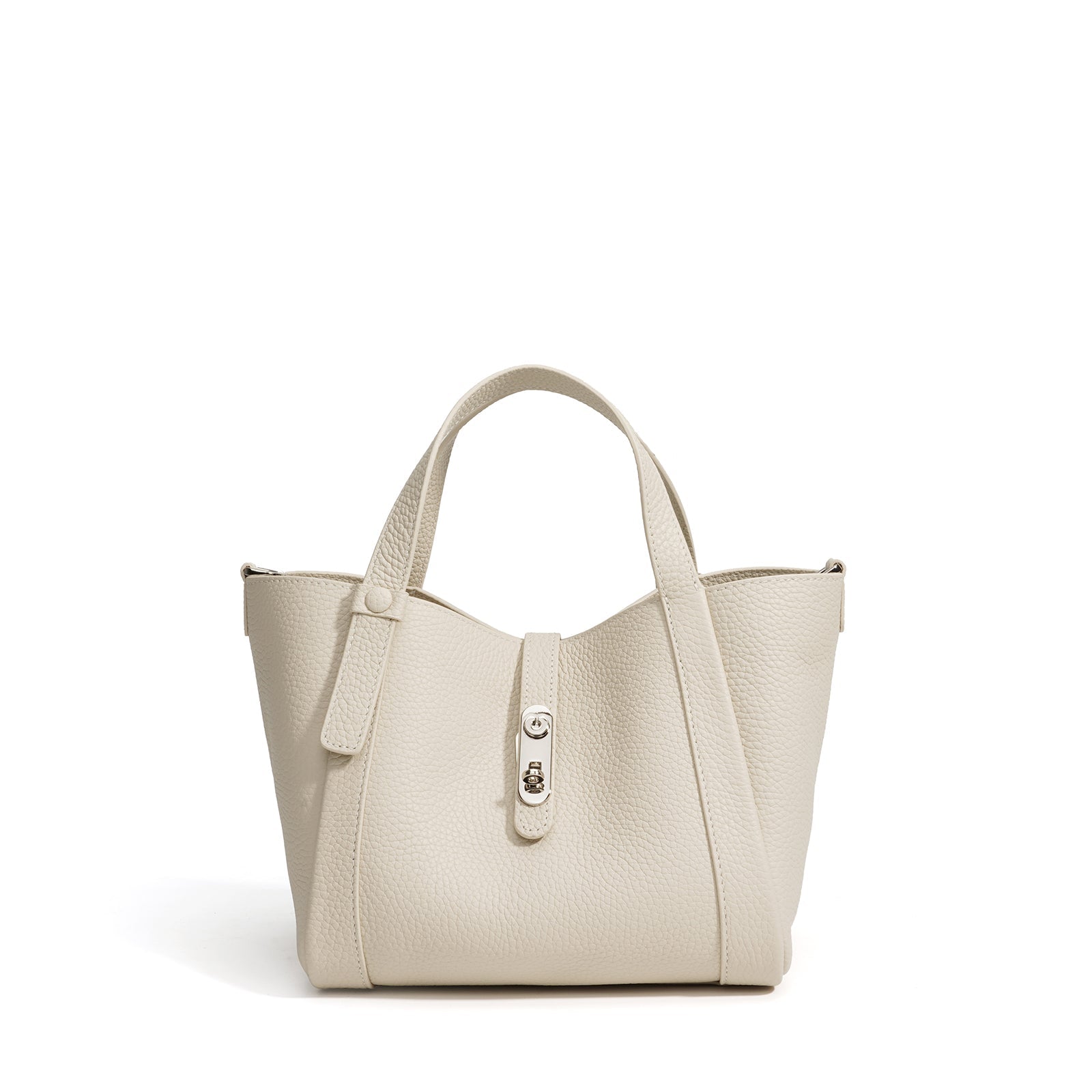 Structured Leather Drawstring Bucket Bag - VVISN