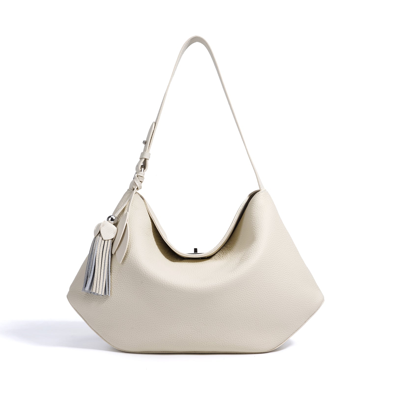 Structured Leather Trapezoid Crossbody Bag - VVISN