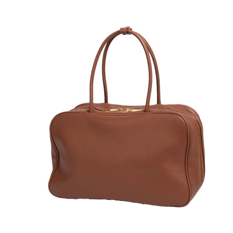 Suede Splicing Leather Boston Satchel - VVISN
