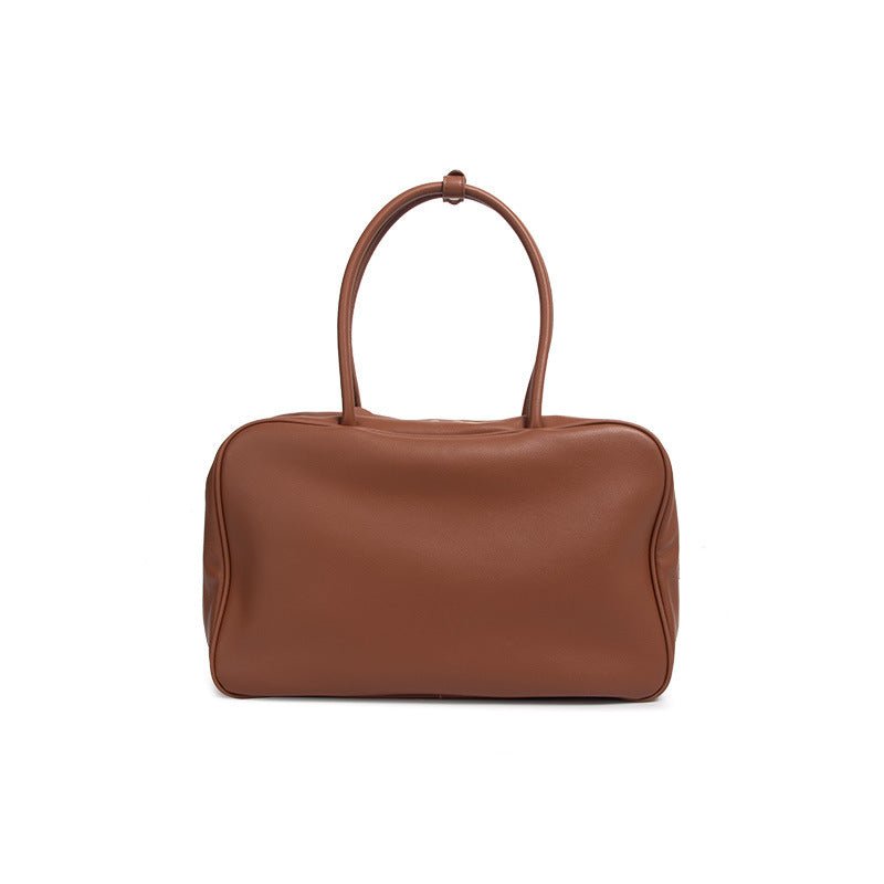 Suede Splicing Leather Boston Satchel - VVISN