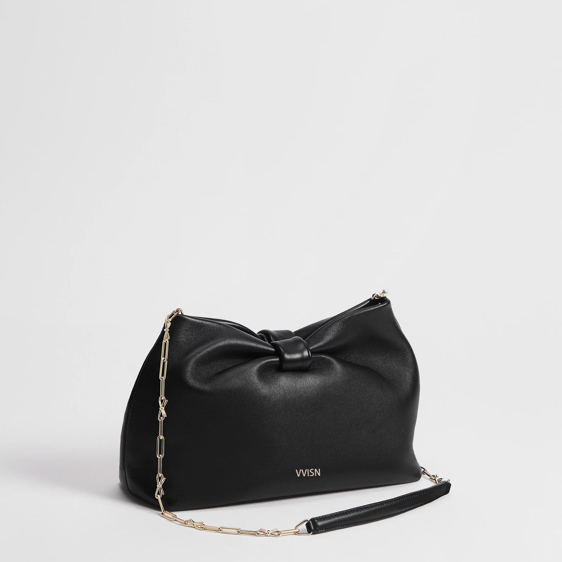 Supple Lambskin Bow Chain Shoulder Bag - VVISN