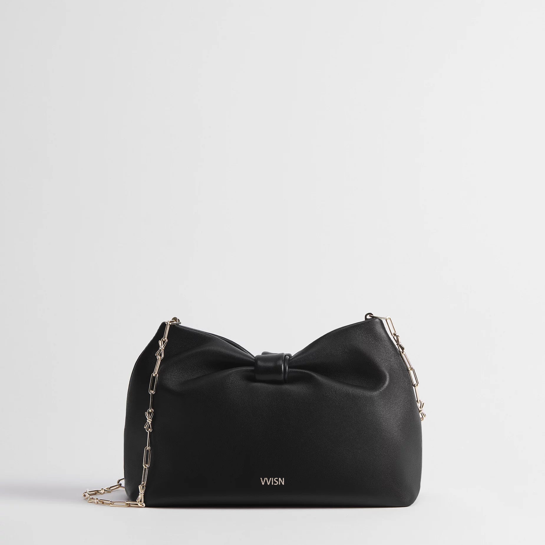 Supple Lambskin Bow Chain Shoulder Bag - VVISN