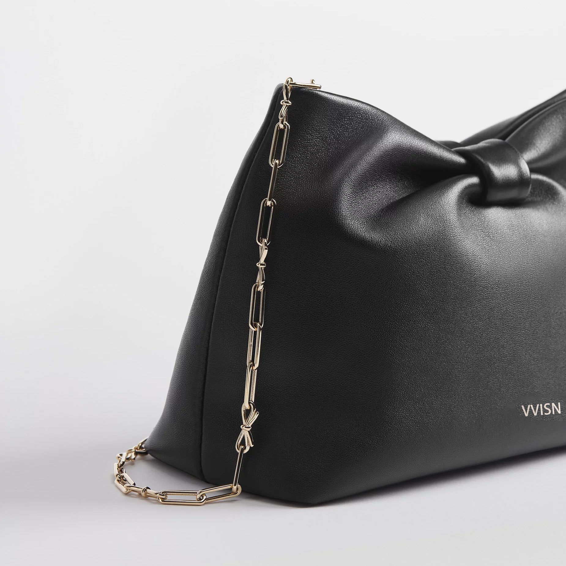 Supple Lambskin Bow Chain Shoulder Bag - VVISN