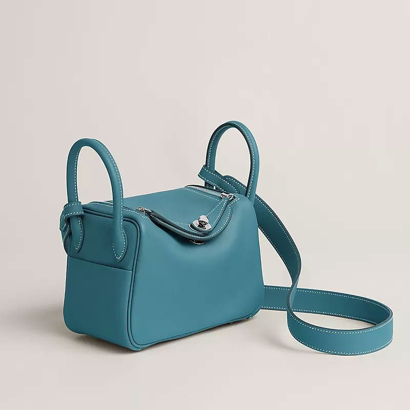 Swift Calfskin Shoulder Bag Teal Blue - VVISN