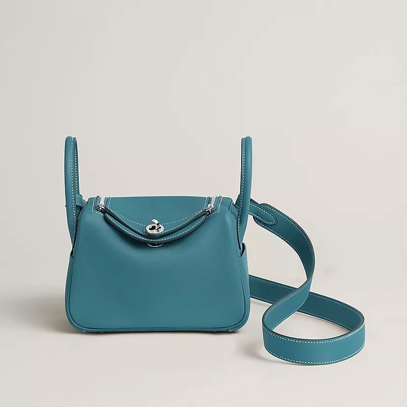 Swift Calfskin Shoulder Bag Teal Blue - VVISN